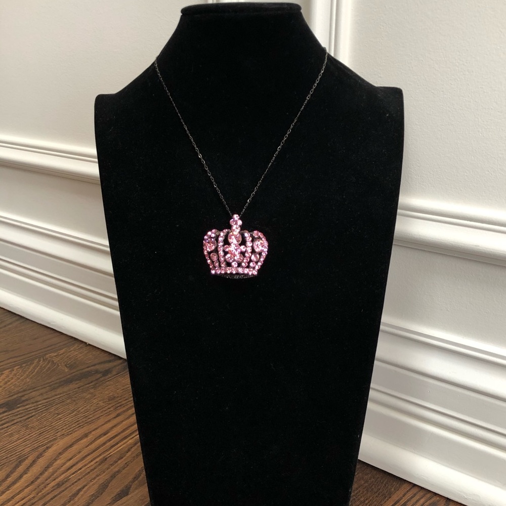 Pink Crystal Crown Necklace